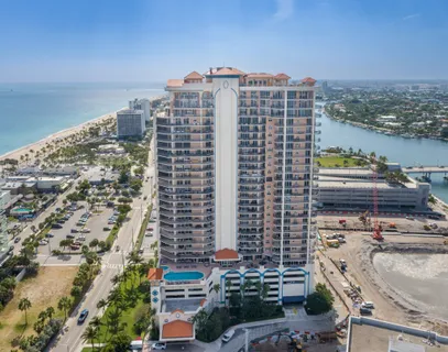 a view of a city with tall buildings