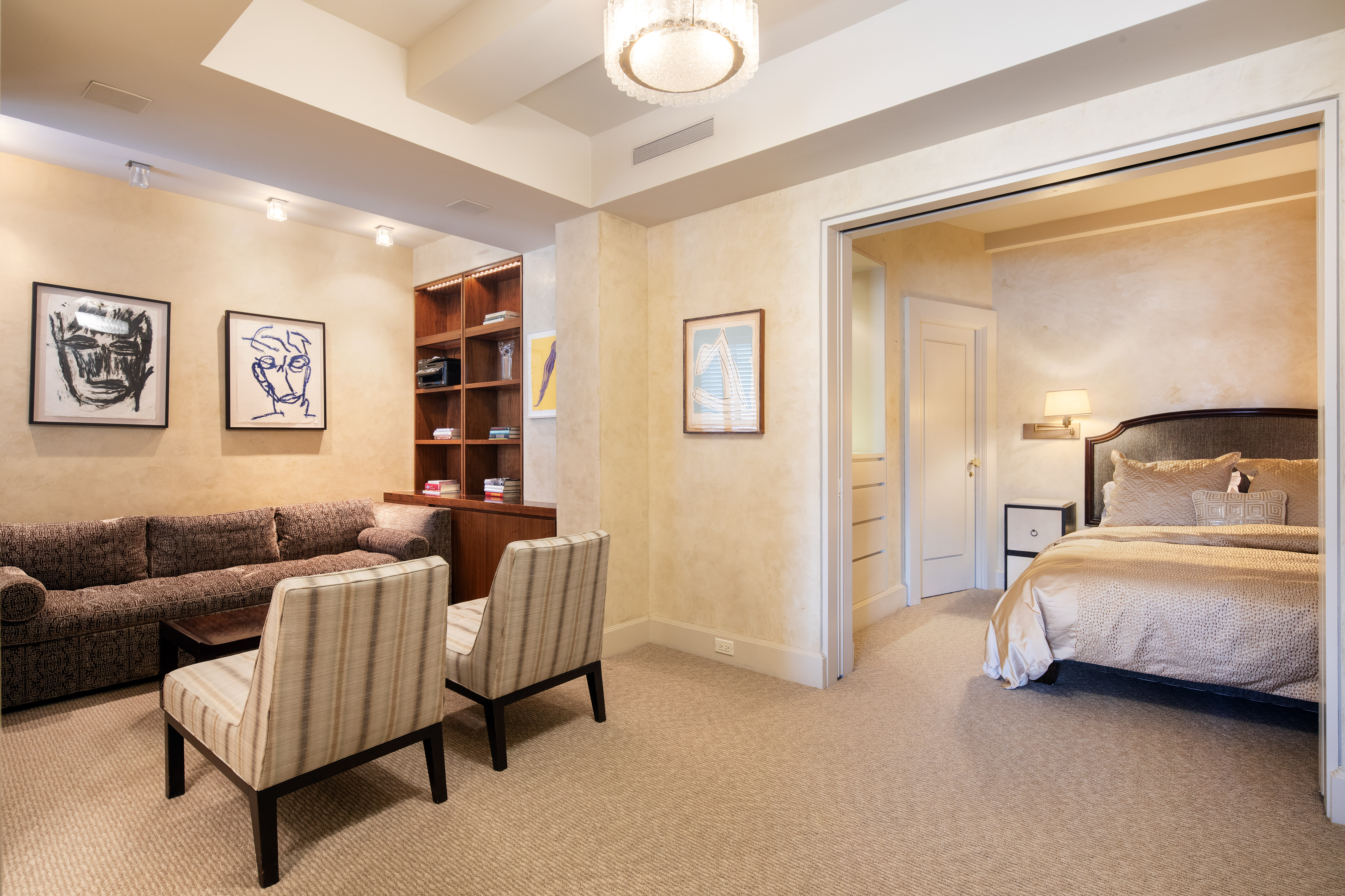 1 West 67th Street, Unit 606607 Manhattan, NY 10023 - Photo 12 of 15 a bedroom with furniture and window