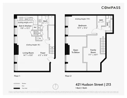 $1,695,000 | 421 Hudson Street, Unit 213 | West Village