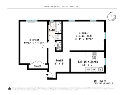 $785,000 | 163 Ocean Avenue, Unit 6J | Prospect Lefferts Gardens