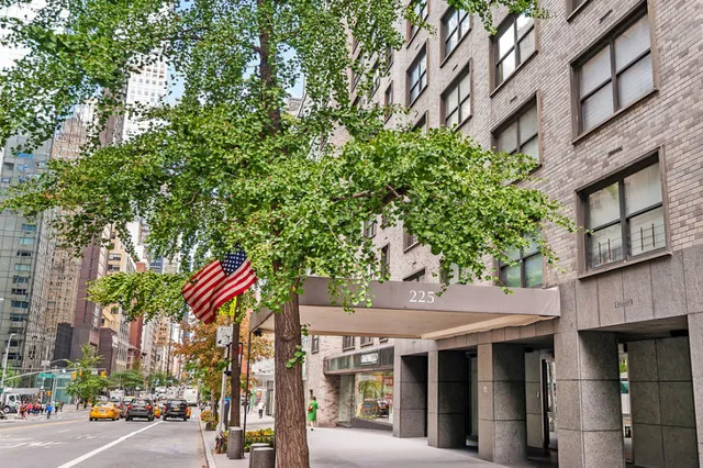 a view of a building with a tree