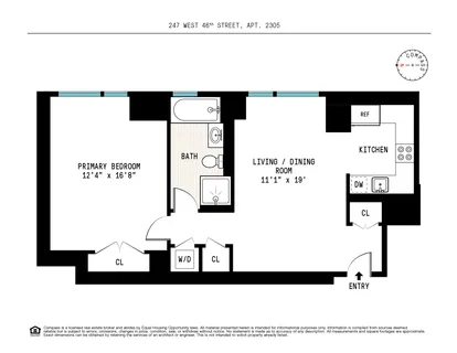 $1,099,000 | 247 West 46th Street, Unit 2305 | Midtown Central