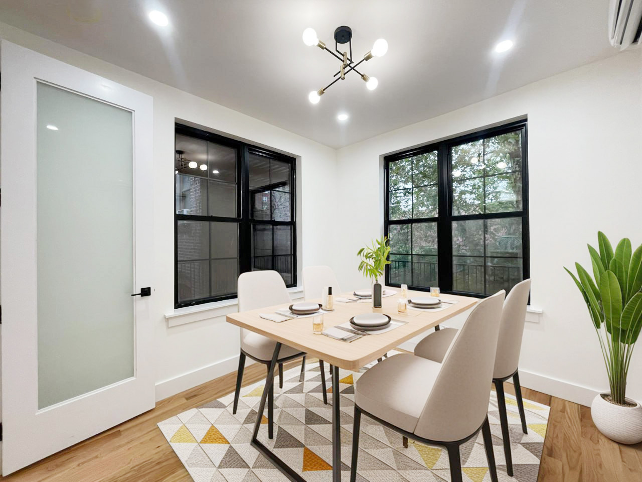 431 Columbia Street, Unit PH Brooklyn, NY 11231 - Photo 2 of 7 a view of a dining room with furniture window and wooden floor