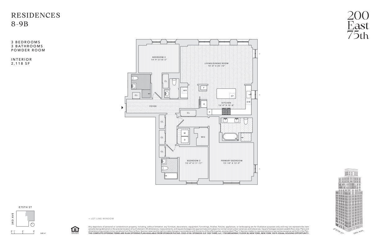 200 East 75th Street, Unit 8B Manhattan, NY 10021 - Photo 24 of 24 a picture of a floor plan