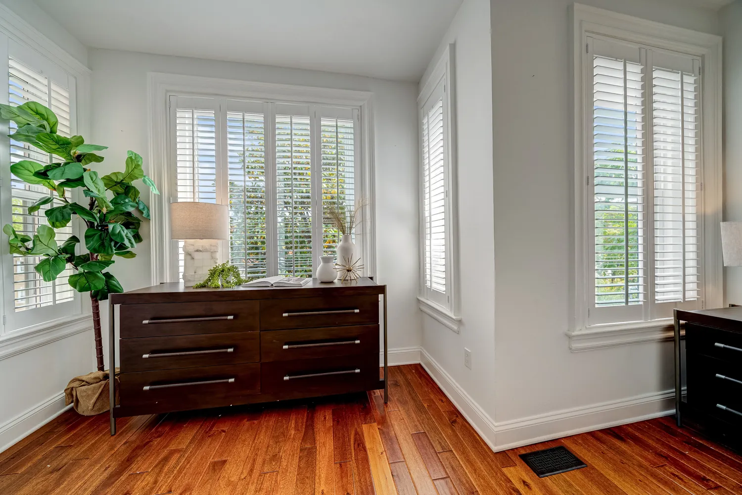 a view of a hallway with washer and dryer