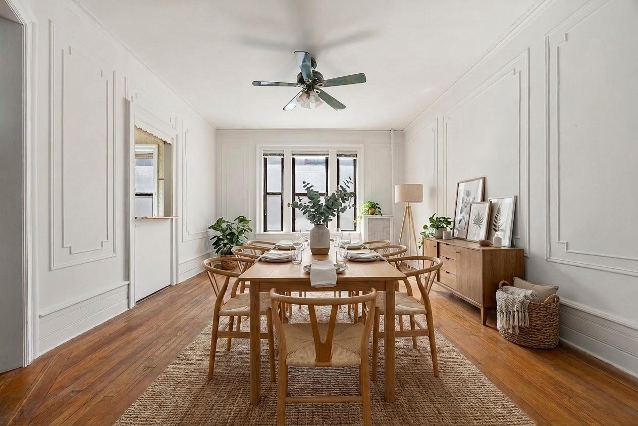 310 Windsor Place, Unit 32 Brooklyn, NY 11218 - Photo 3 of 19 a view of a dining room with furniture window and wooden floor