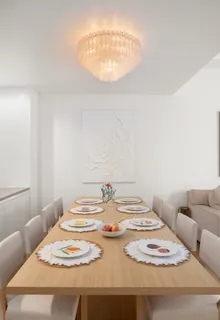 a close view of dining table