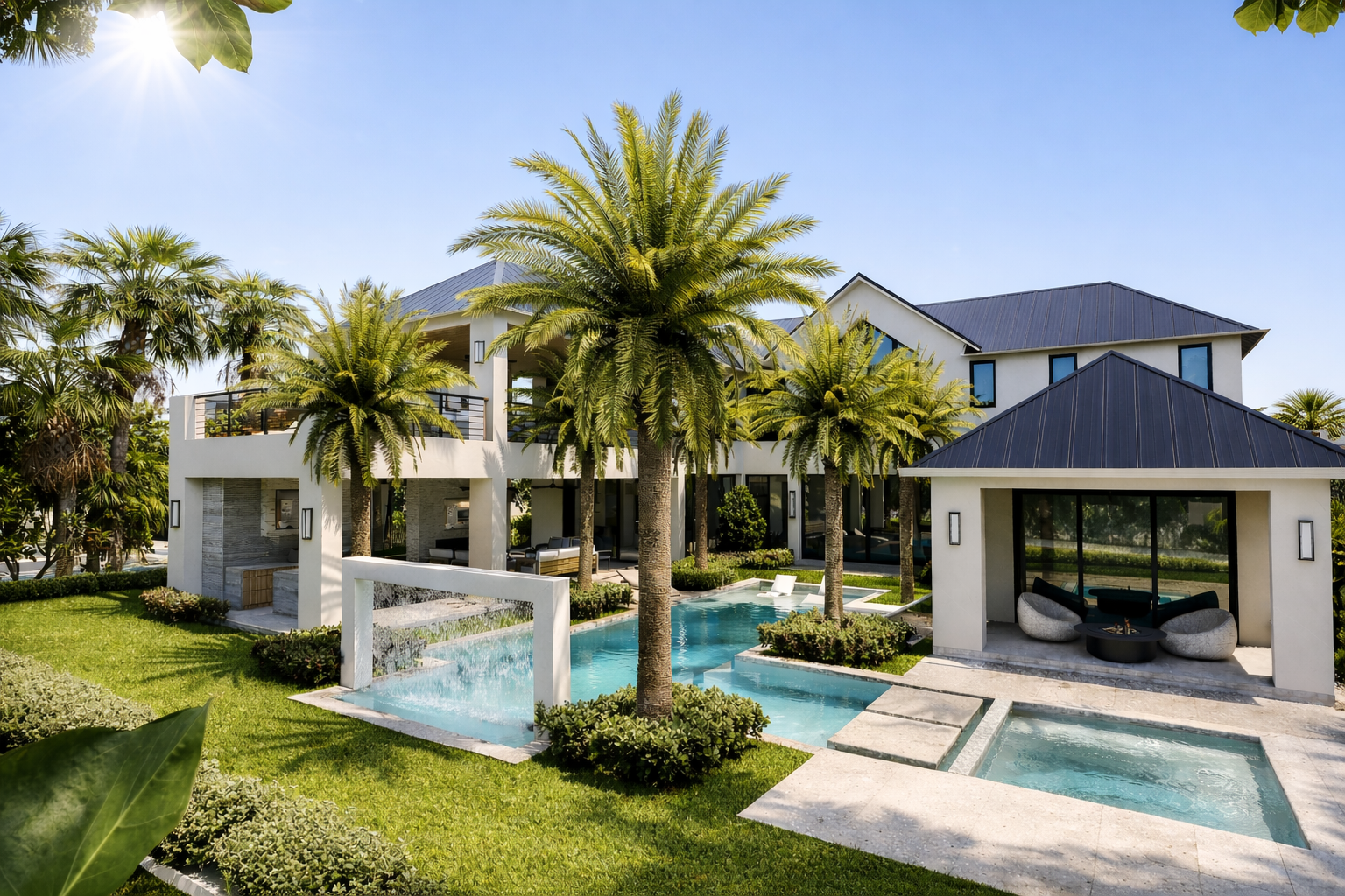 3 Hudson Avenue Ocean Ridge, FL 33435 - Photo 8 of 23 a view of a house with swimming pool and sitting area