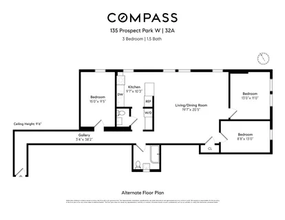 $1,375,000 | 135 Prospect Park West, Unit 32A | Park Slope