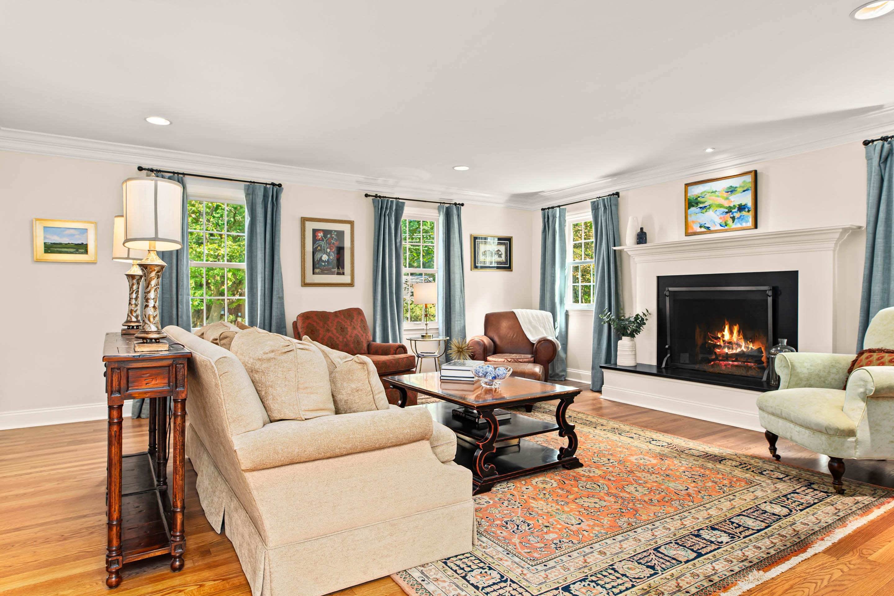 1136 Seaton Ross Road Wayne, PA 19087 - Photo 5 of 48 a living room with furniture and a fireplace