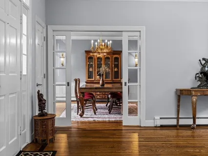 a view of dining room with furniture