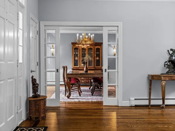 a view of dining room with furniture