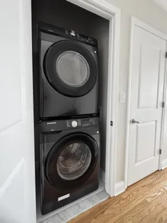 a view of washer and dryer in a utility room