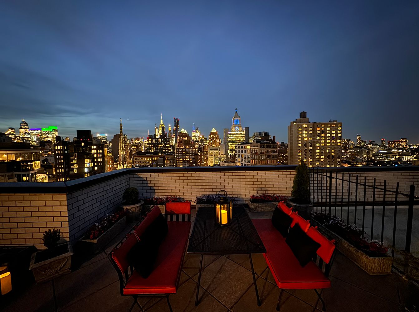 a city view from a balcony