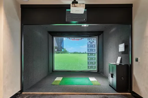 a room with washing machine