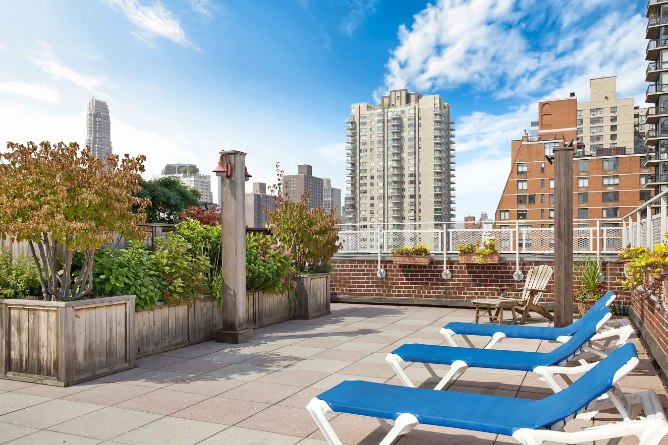 a view of a city with tall buildings