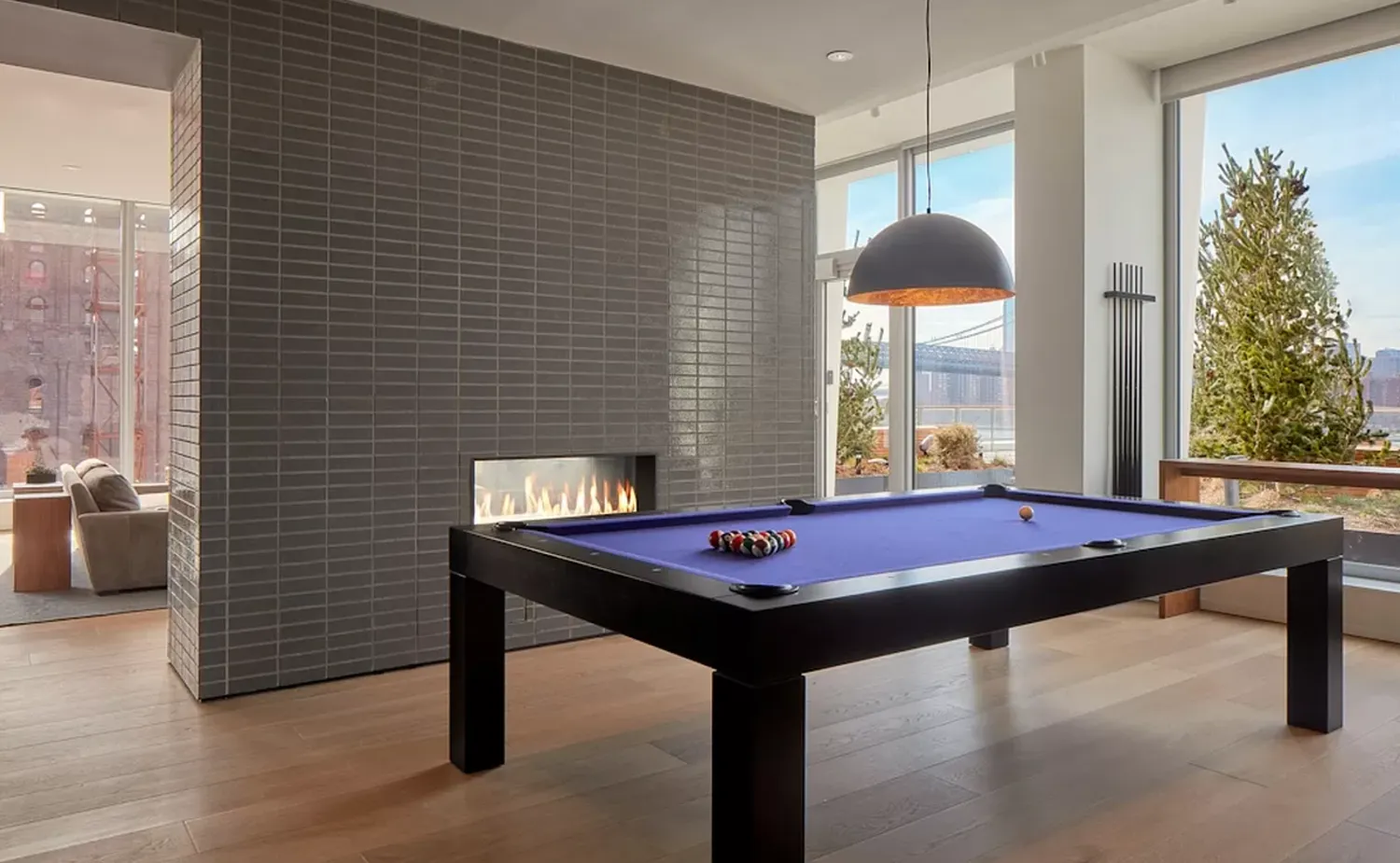 a room with furniture and window