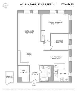$1,695,000 | 60 Pineapple Street, Unit 4I | Brooklyn Heights