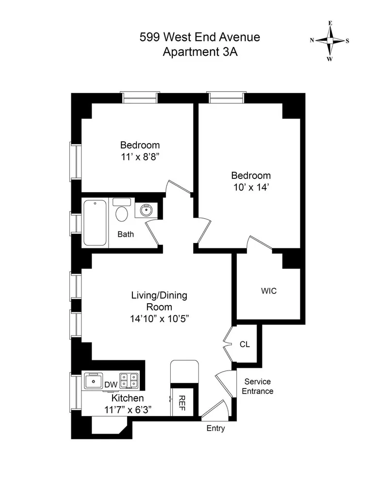 $899,000 | 599 West End Avenue, Unit 3A | Upper West Side
