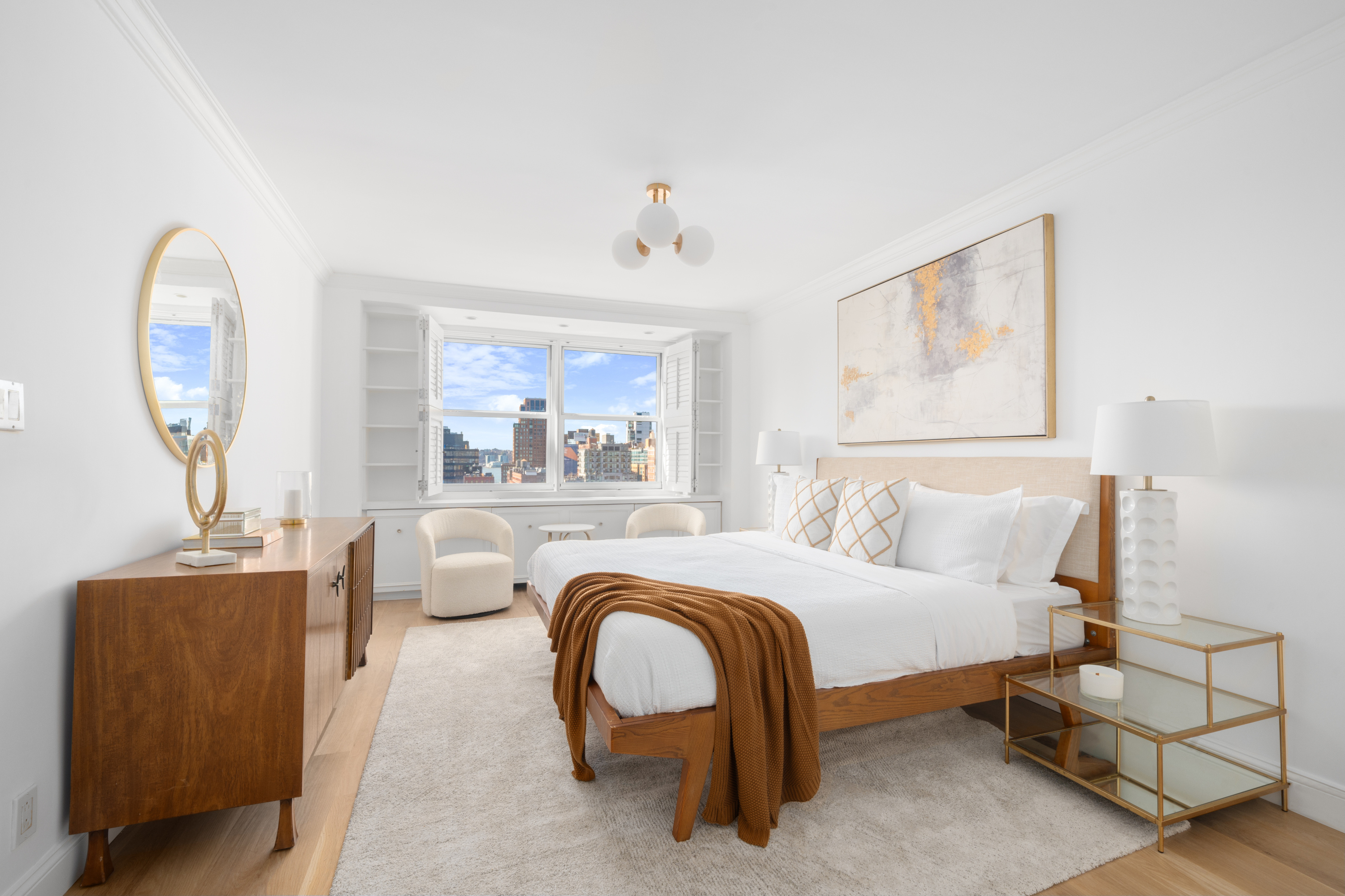360 West 22nd Street, Unit 15C-14C Manhattan, NY 10011 - Photo 11 of 16 a bedroom with a bed couch and window