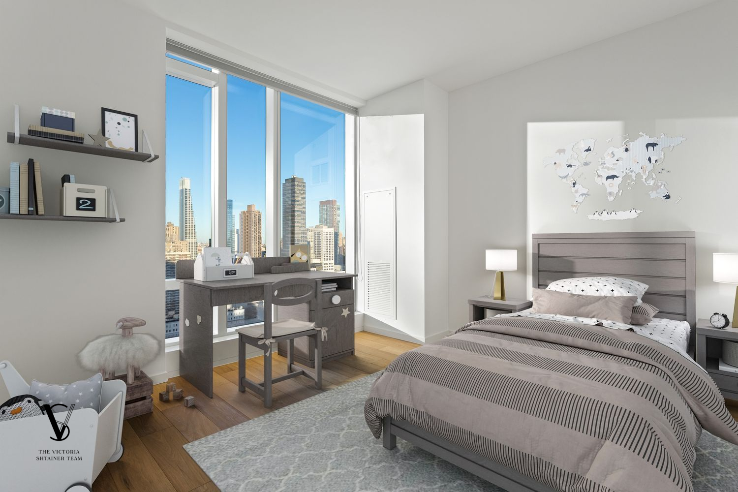 1 West End Avenue, Unit 28C Manhattan, NY 10023 - Photo 8 of 26 a bedroom with a bed and view of chair