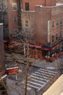 an outdoor view of a building with many windows
