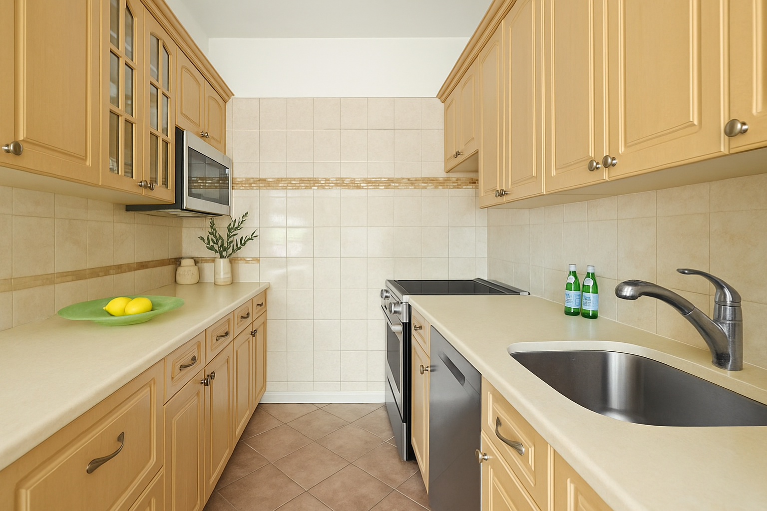 601 East 19th Street, Unit 6J Brooklyn, NY 11226 - Photo 4 of 10 a kitchen with a sink stove and cabinets