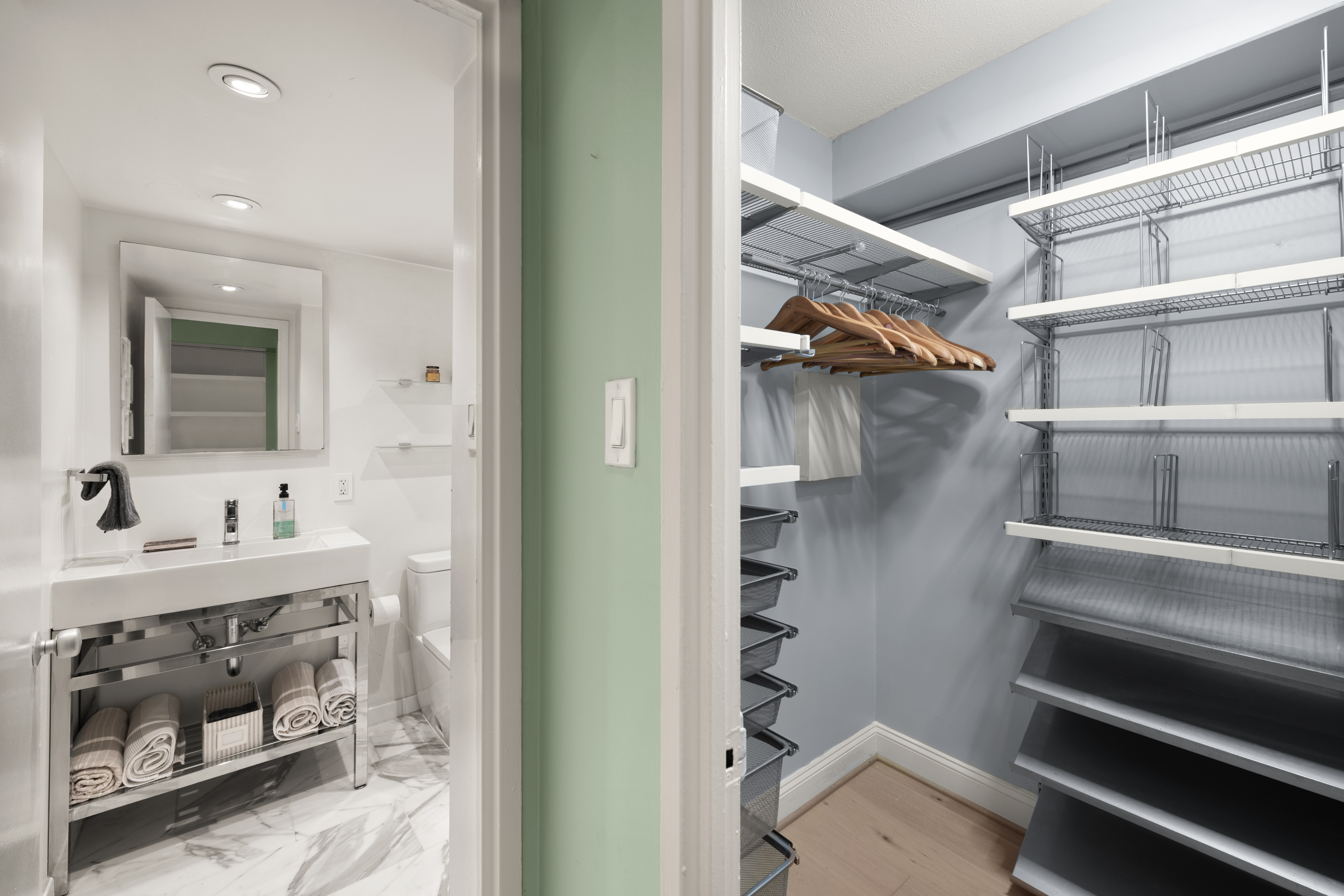 490 M Street Southwest, Unit W802 Washington, DC 20024 - Photo 15 of 24 a bathroom with a sink and a mirror