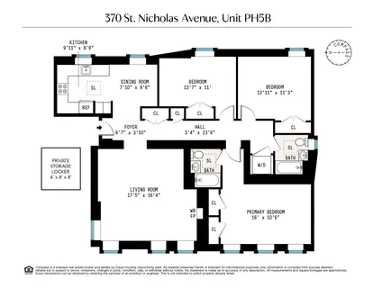 $950,000 | 370 St Nicholas Avenue, Unit PH5B | Central Harlem
