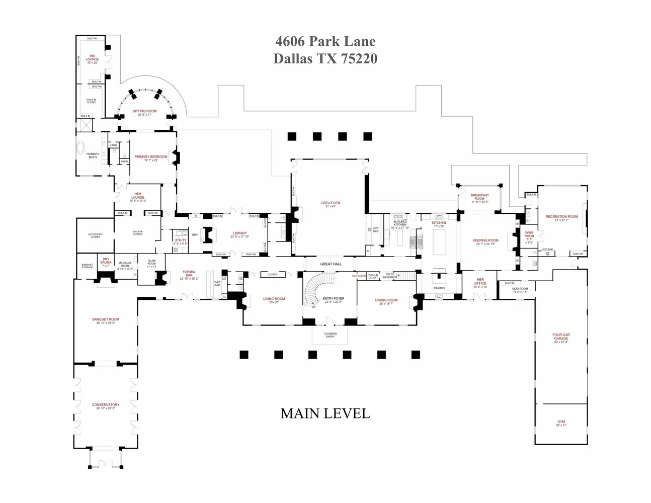 $27,000,000 | 4606 Park Lane, Dallas, TX 75220