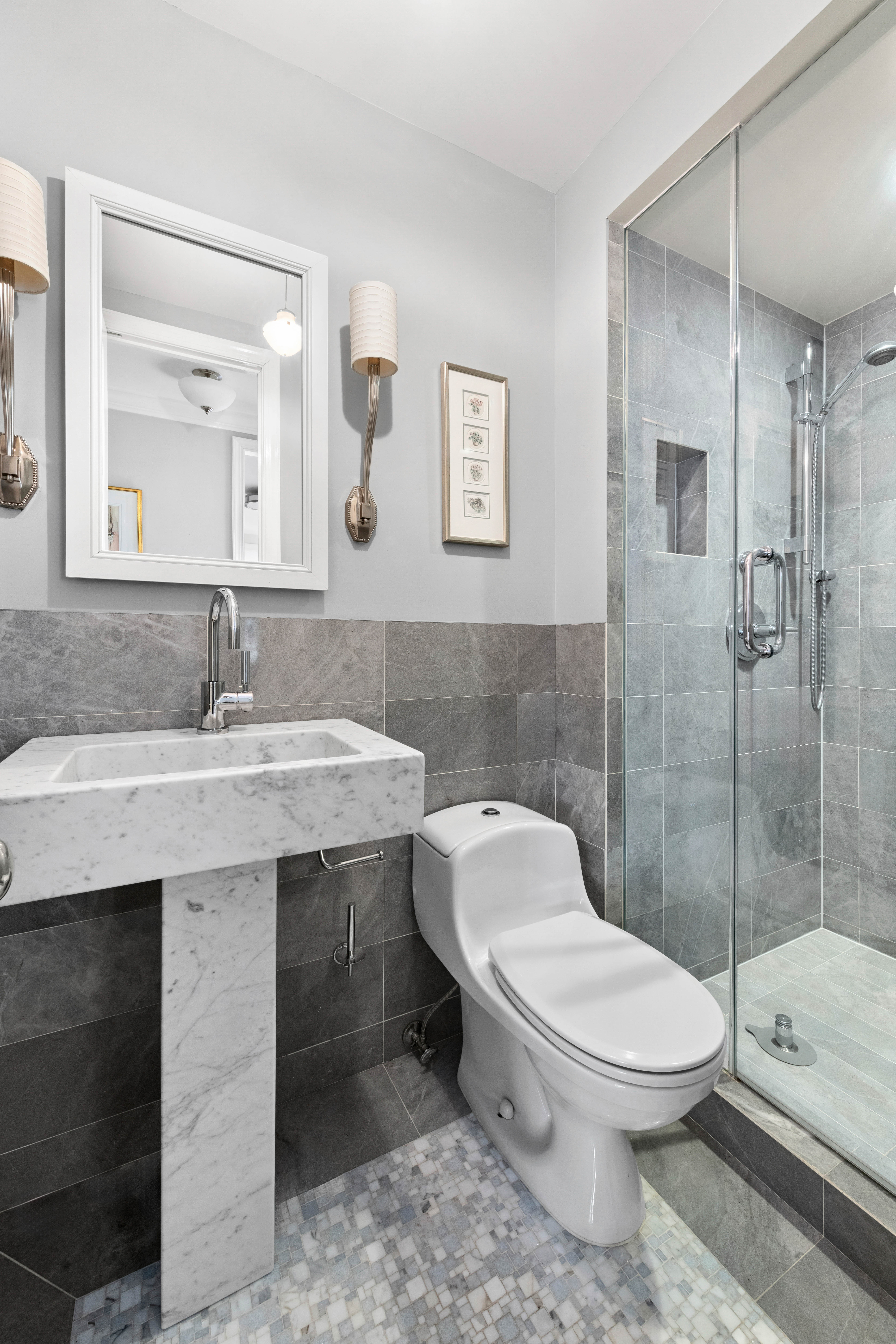 444 East 86th Street, Unit 25EF Manhattan, NY 10028 - Photo 8 of 18 a bathroom with a sink toilet and shower