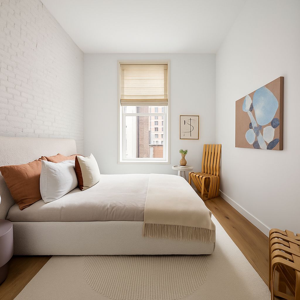 62 Reade Street, Unit 5 Manhattan, NY 10007 - Photo 13 of 21 a bedroom with a bed and a couch