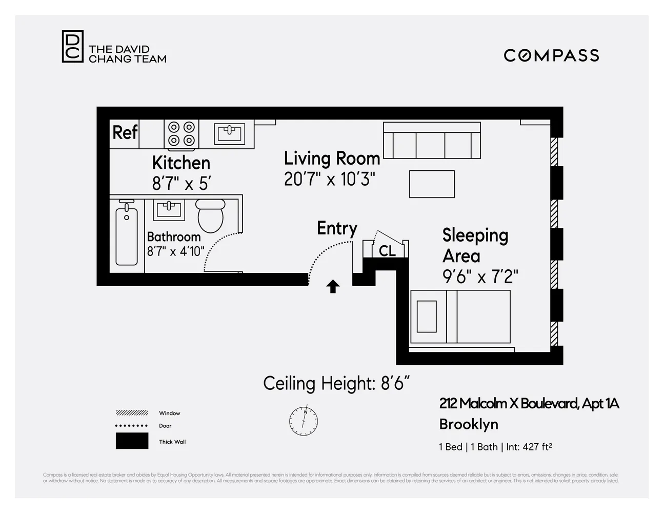 $2,154 | 212 Malcolm X Boulevard, Unit 1A | Bedford-Stuyvesant