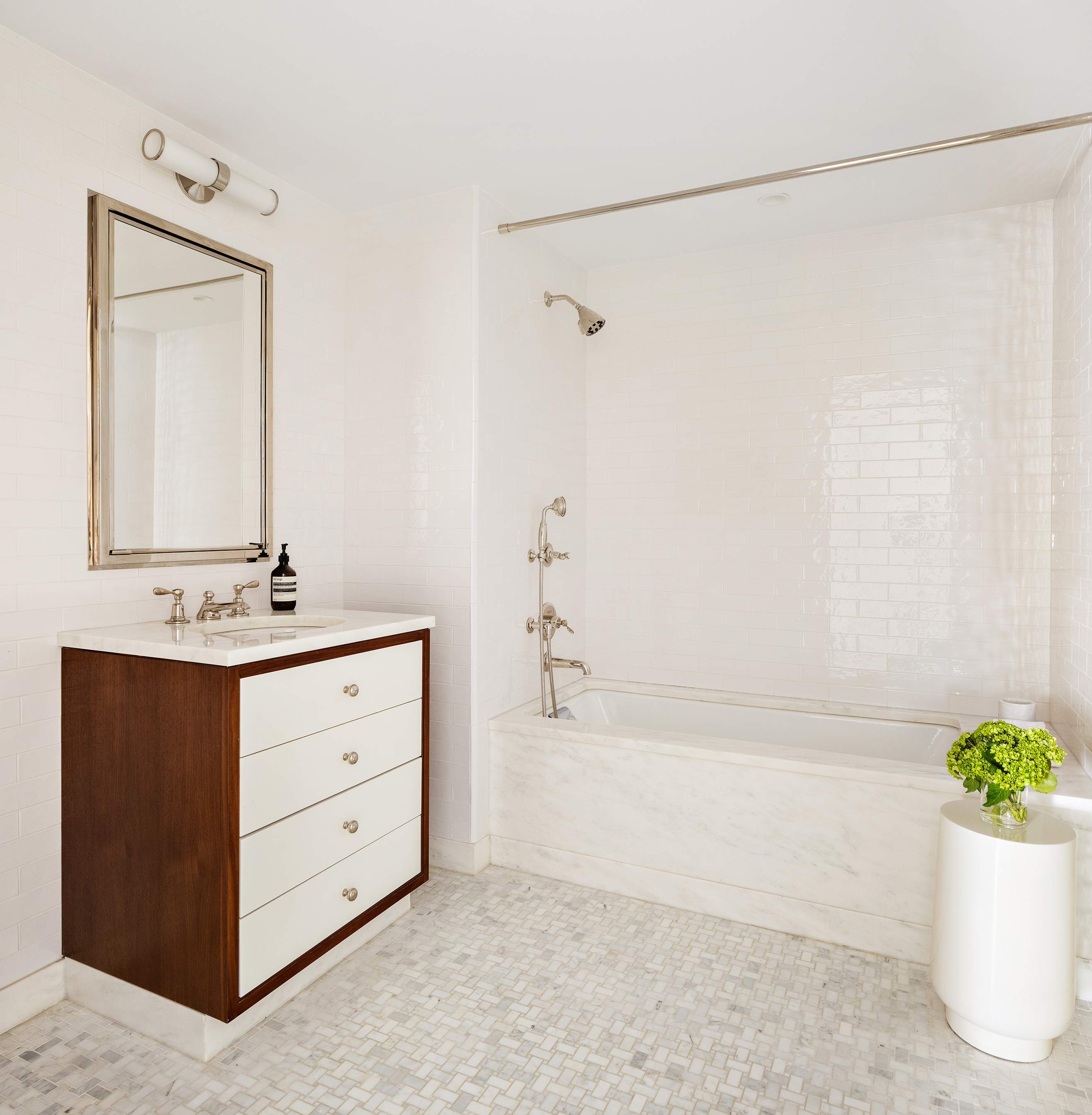 360 Central Park West, Unit 11C Manhattan, NY 10025 - Photo 14 of 17 a bathroom with a bathtub shower and a sink