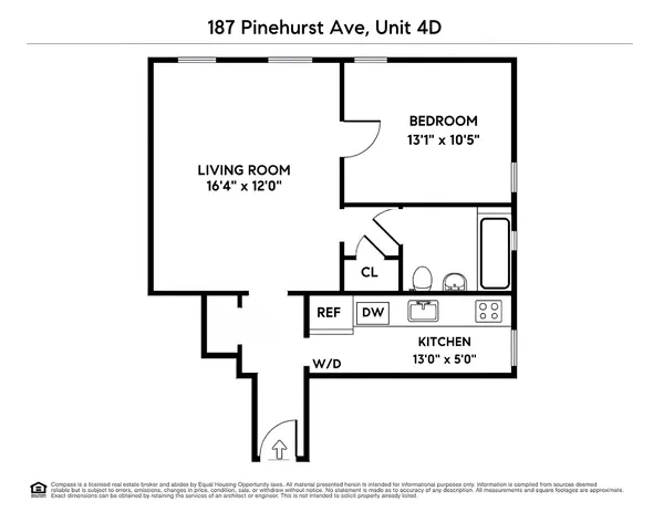 $2,700 | 187 Pinehurst Avenue, Unit 4D | Hudson Heights