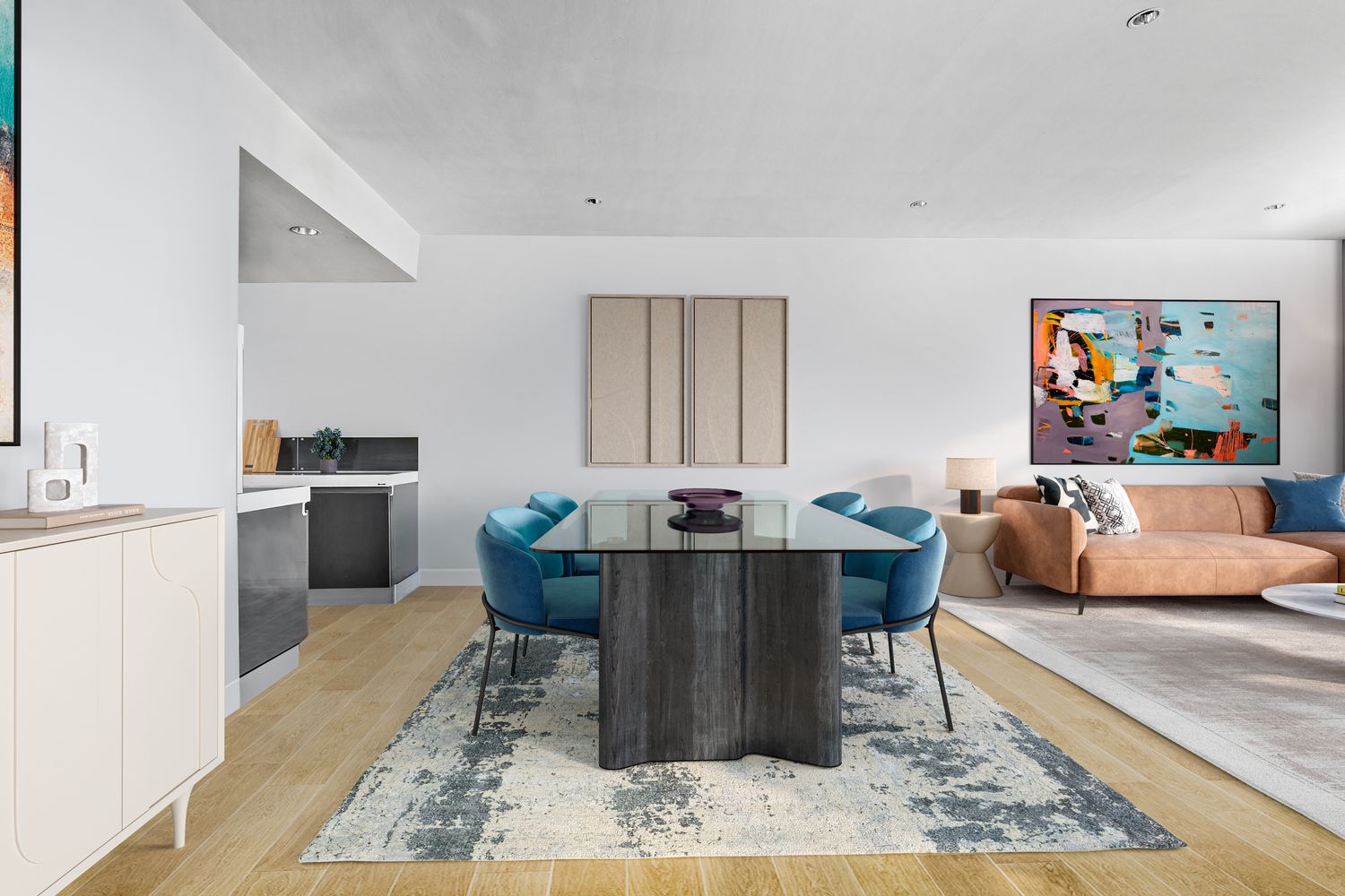 66 9th Avenue, Unit 4W Manhattan, NY 10011 - Photo 4 of 16 a living room with furniture and a couch