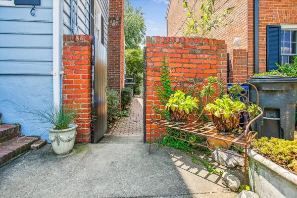 a potted plant sitting in front of a building