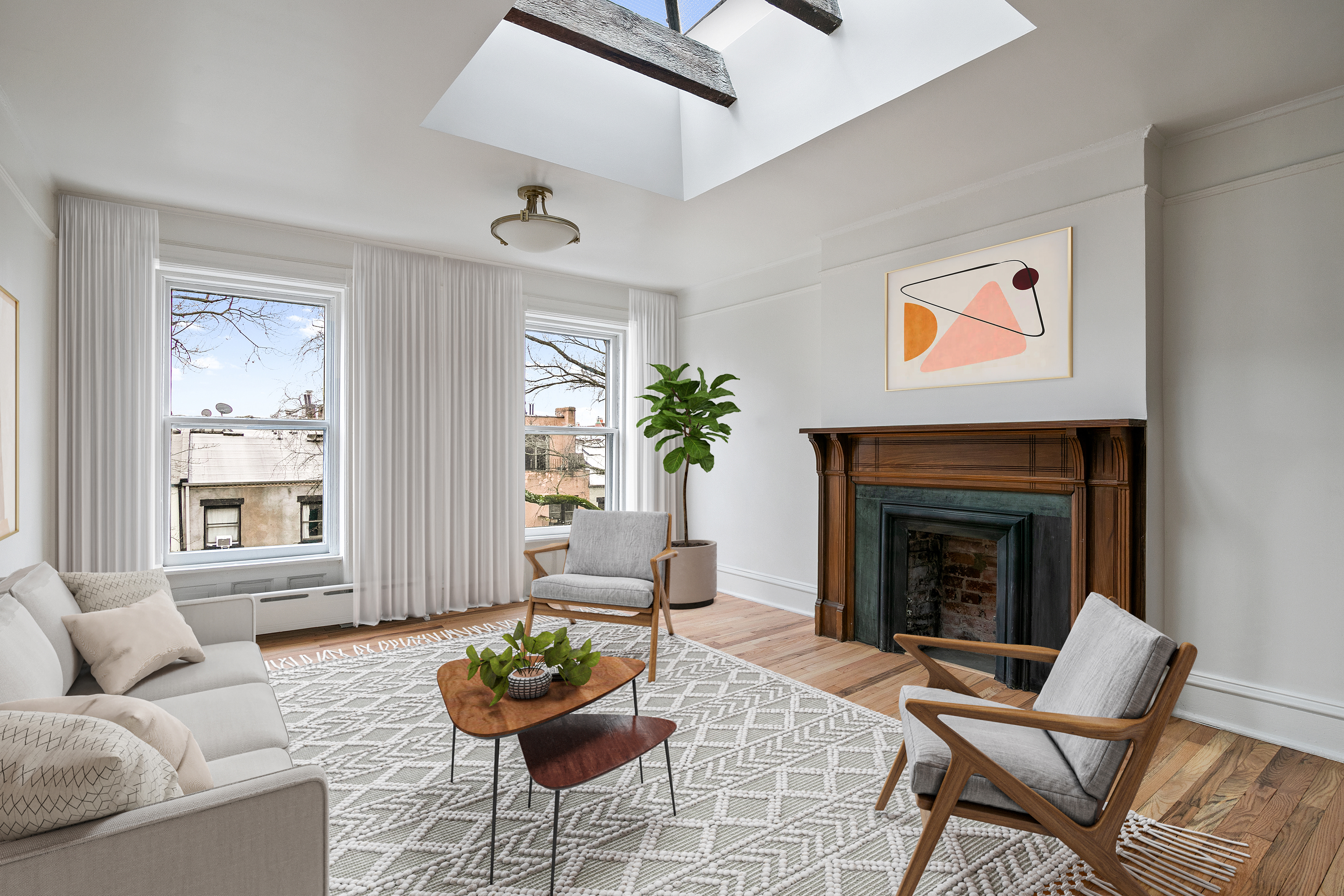 914 President Street, Unit TWNHSE Brooklyn, NY 11215 - Photo 23 of 29 a living room with furniture and a fireplace