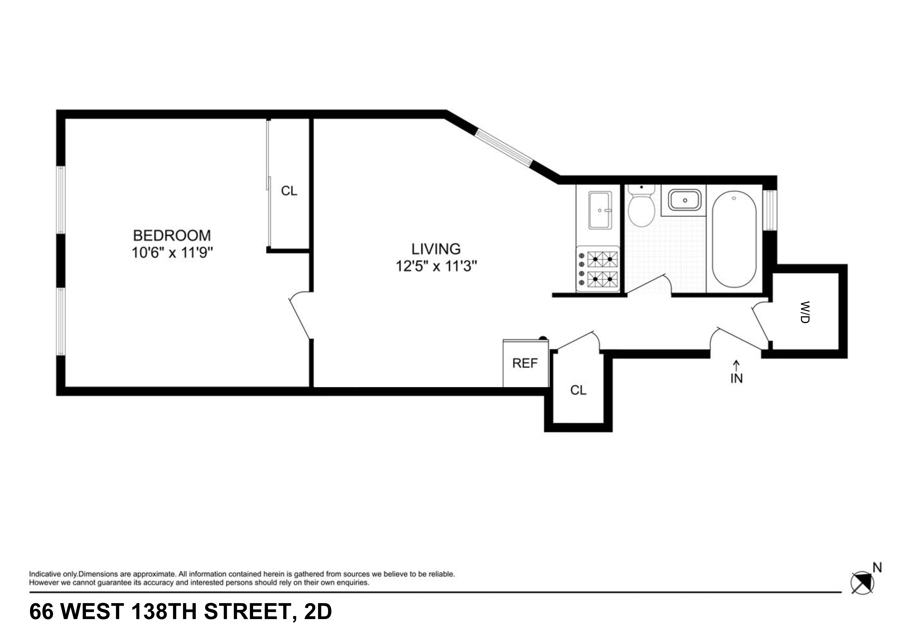 66 West 138th Street, Unit 2D Manhattan, NY 10037 - Photo 5 of 5 a picture of a floor plan