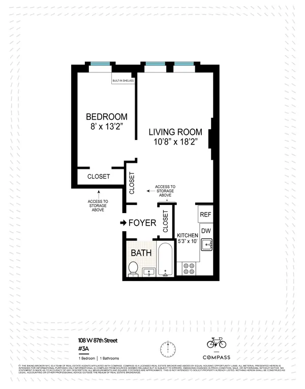 $625,000 | 108 West 87th Street, Unit 3A | Upper West Side