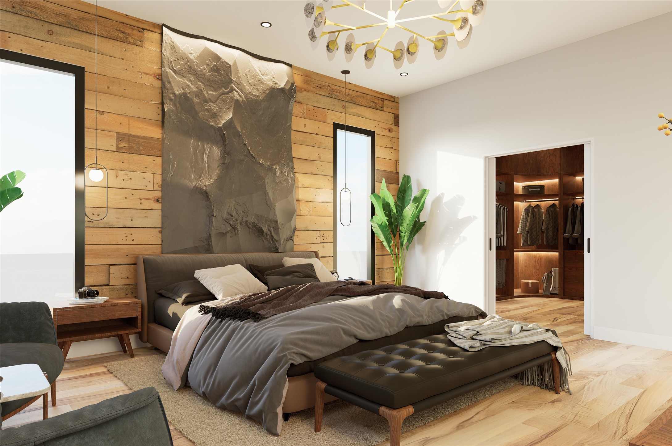 4612 Pickfair Street, Unit B Houston, TX 77026 - Photo 11 of 11 a bedroom with furniture and a large window