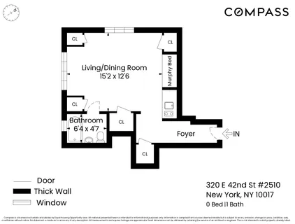 $400,000 | 320 East 42nd Street, Unit 2510 | Murray Hill