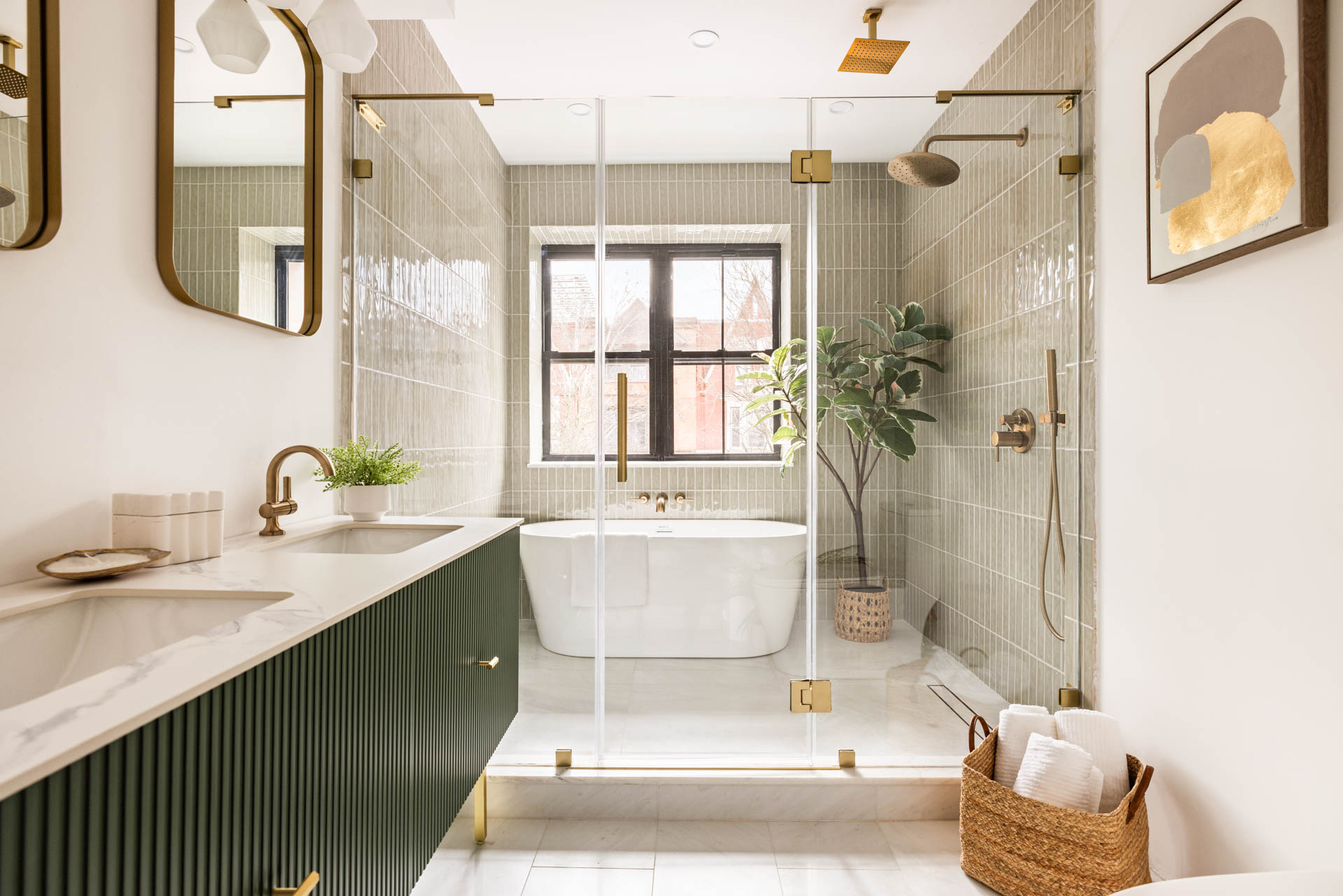 819 Greene Avenue Brooklyn, NY 11221 - Photo 8 of 14 a bathroom with a bathtub a sink and a shower