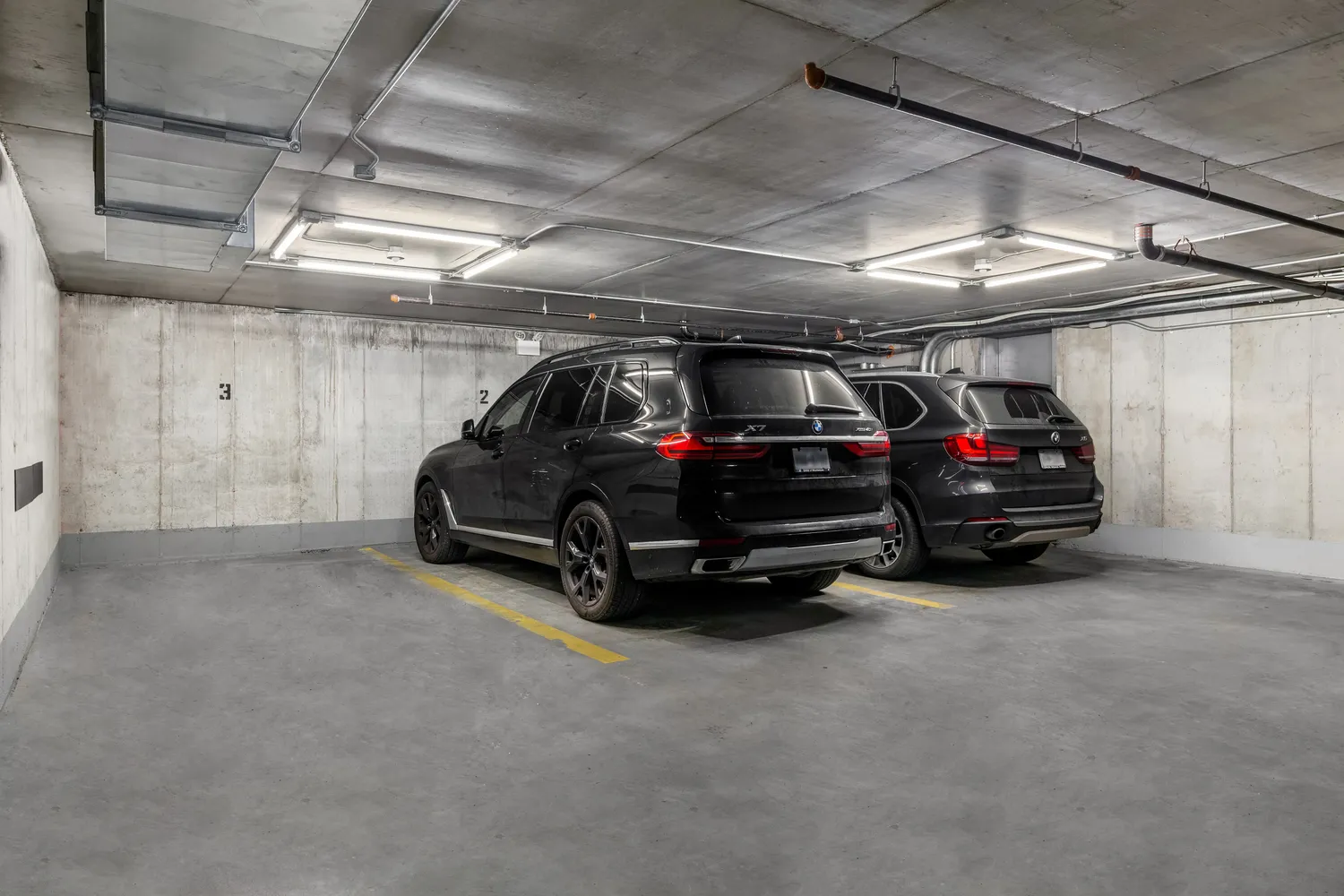 a view of car in garage