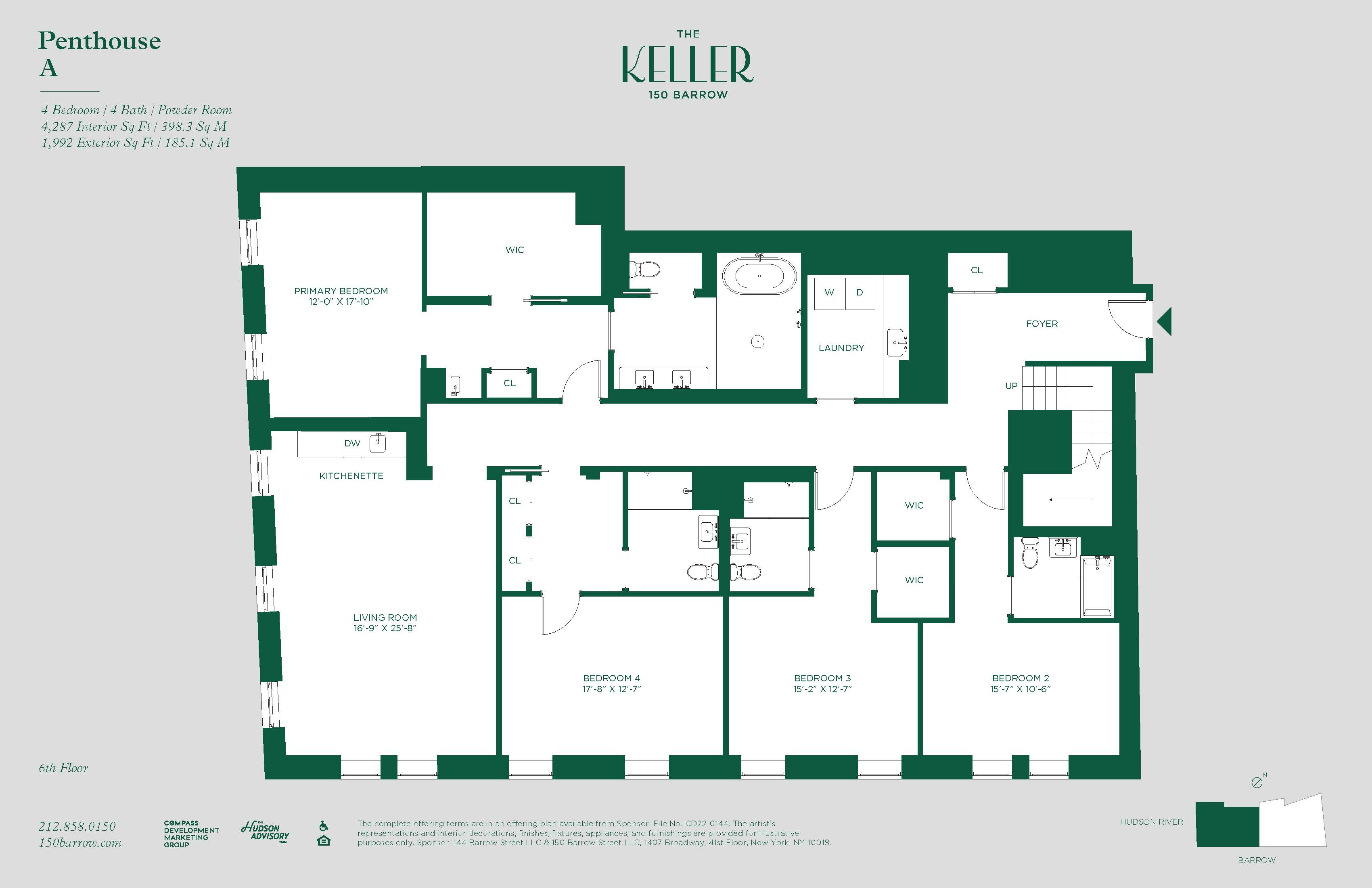 150 Barrow Street, Unit PHA Manhattan, NY 10014 - Photo 11 of 12 a picture of a floor plan