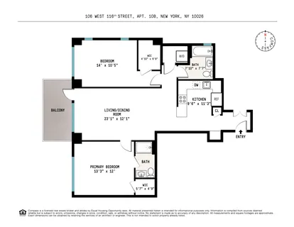 $1,100,000 | 106 West 116th Street, Unit 10B | Harlem