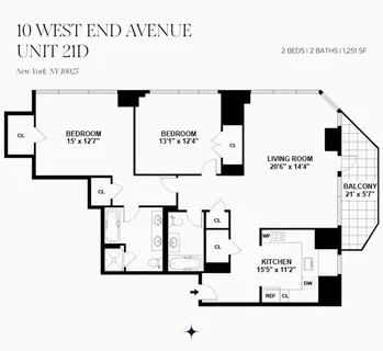 $2,250,000 | 10 West End Avenue, Unit 21D | Upper West Side