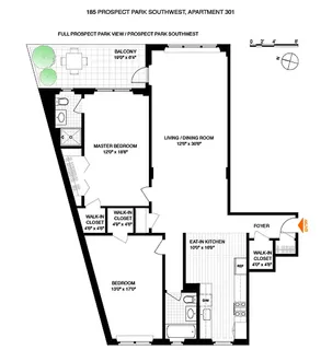 $1,375,000 | 185 Prospect Park Southwest, Unit 301 | Windsor Terrace