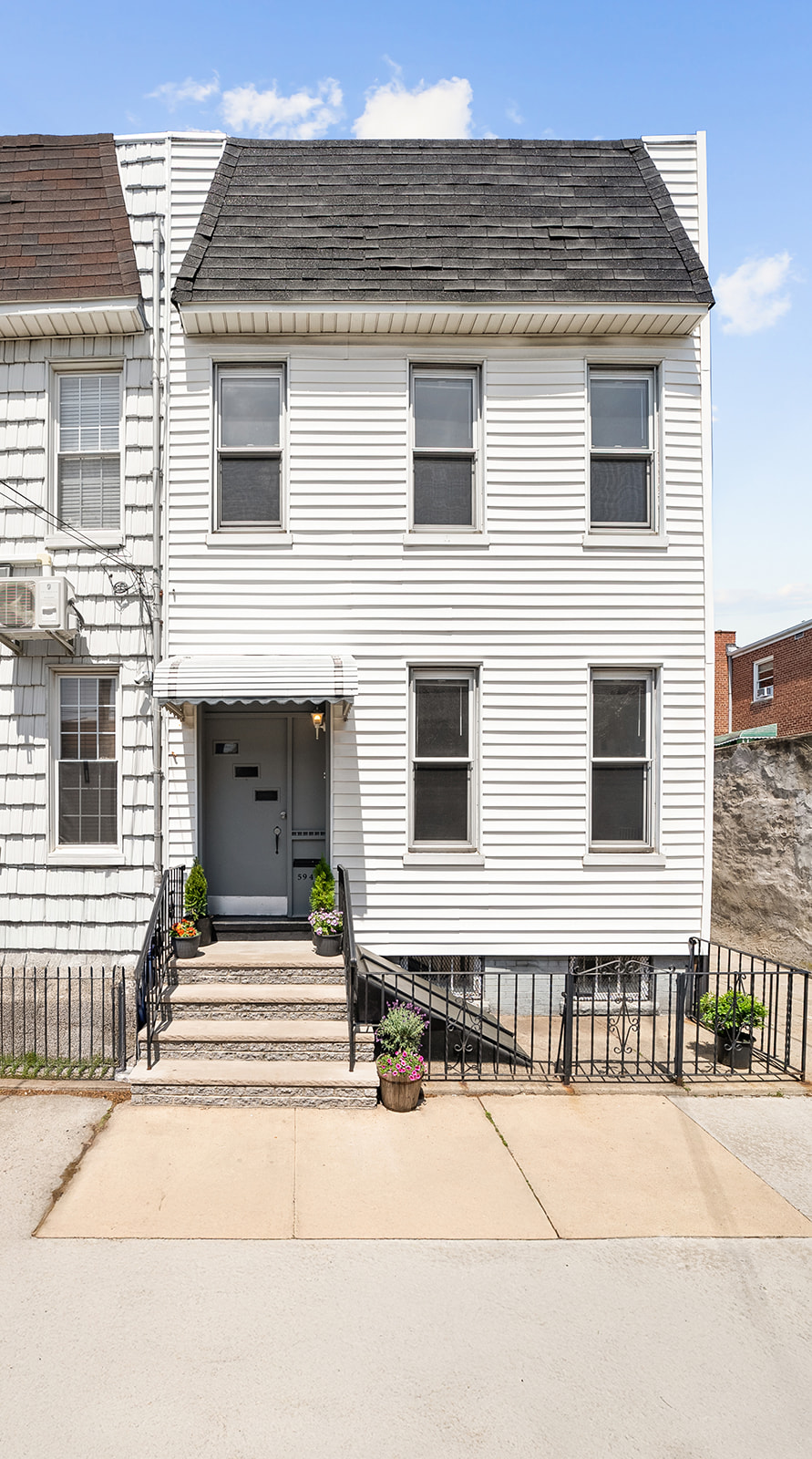 a front view of a house