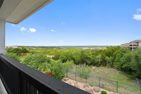 a view of lake from a balcony
